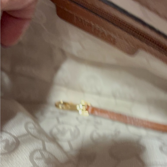 Michael Kors Hamilton tote bag tricolor canvas/leather and a gold-padlock. - Picture 10 of 16